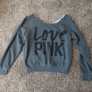 Pink Victoria Secret off shoulder sweatshirt
